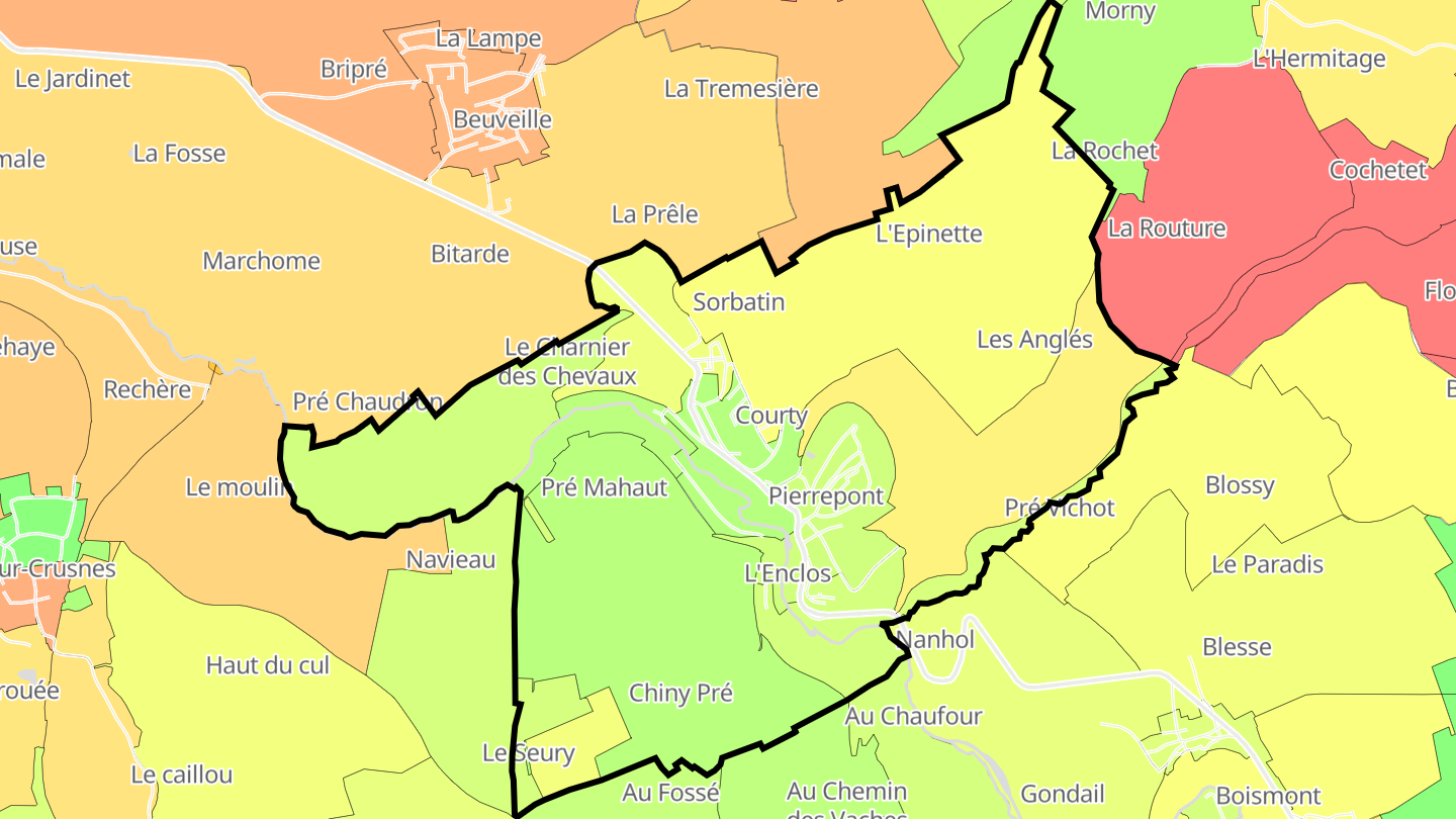 Carte des prix de l'immobilier Pierrepont