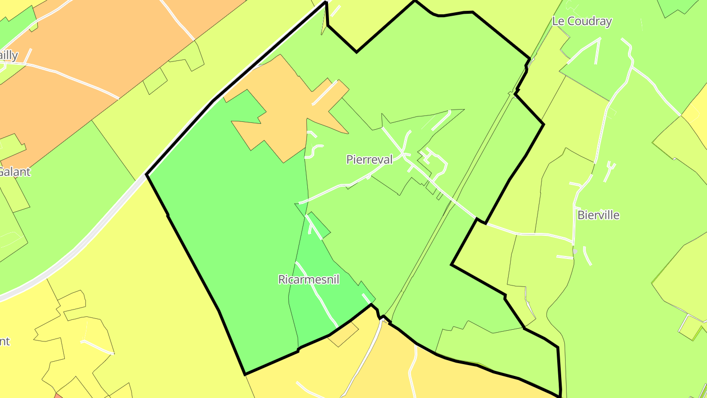 Carte des prix de l'immobilier Pierreval