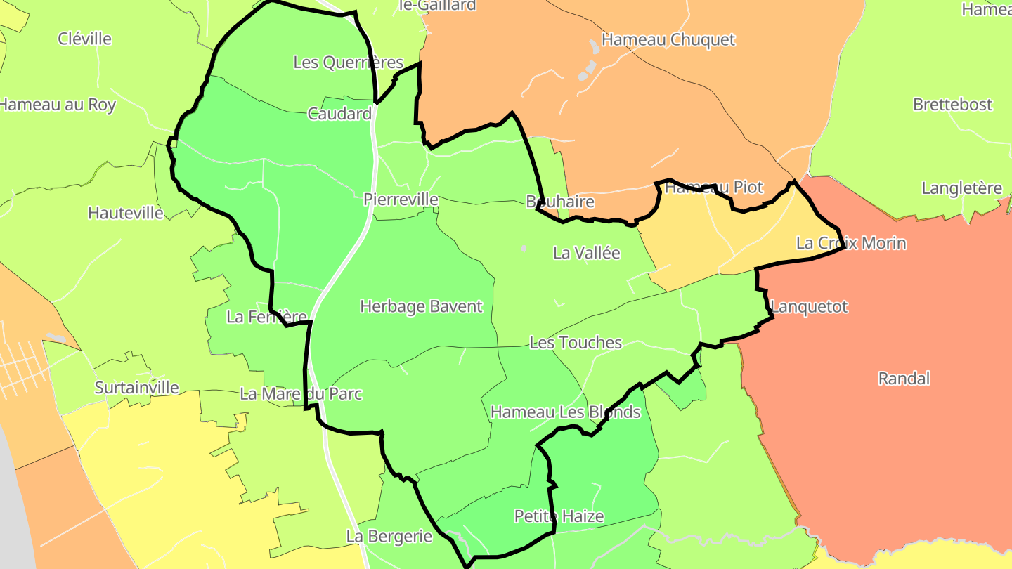 Carte des prix de l'immobilier Pierreville