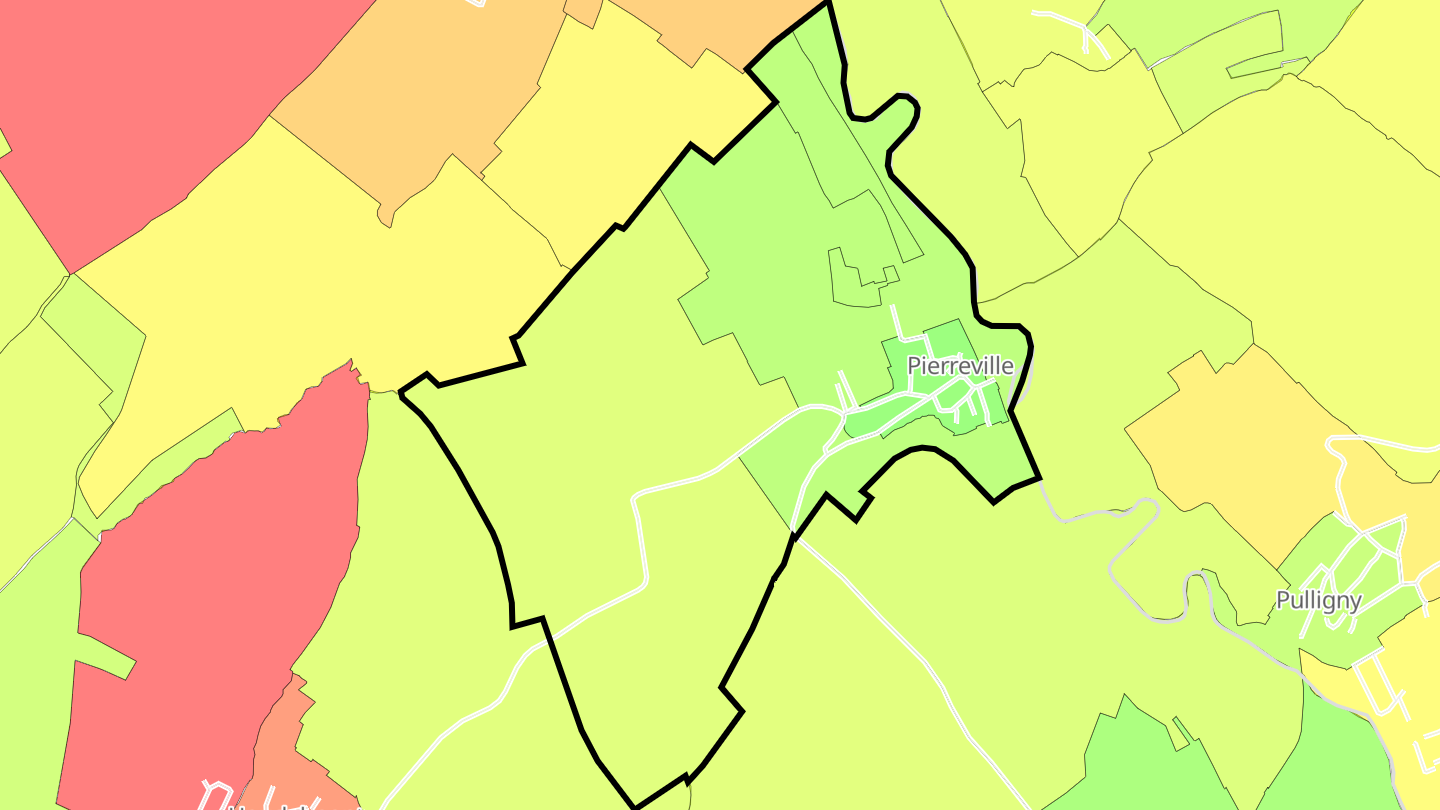 Carte des prix de l'immobilier Pierreville