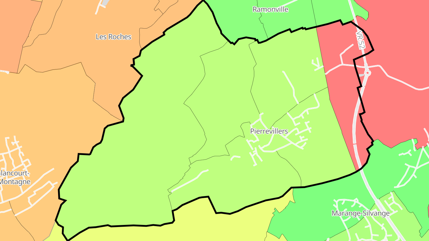Carte des prix de l'immobilier Pierrevillers