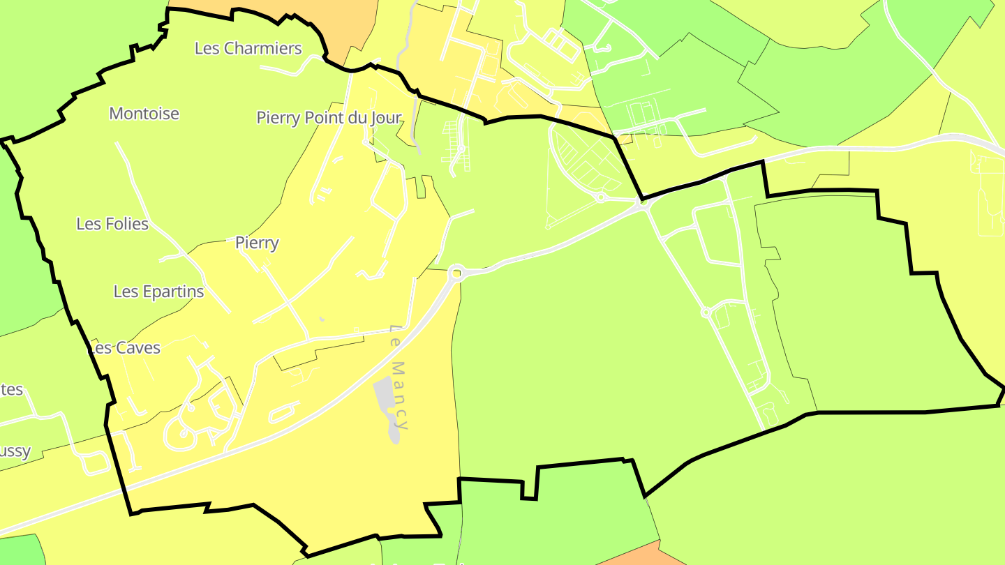 Carte des prix de l'immobilier Pierry
