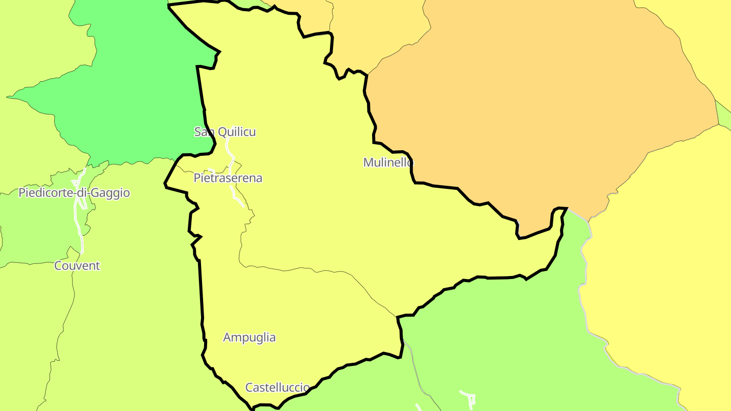 Carte des prix de l'immobilier Pietraserena