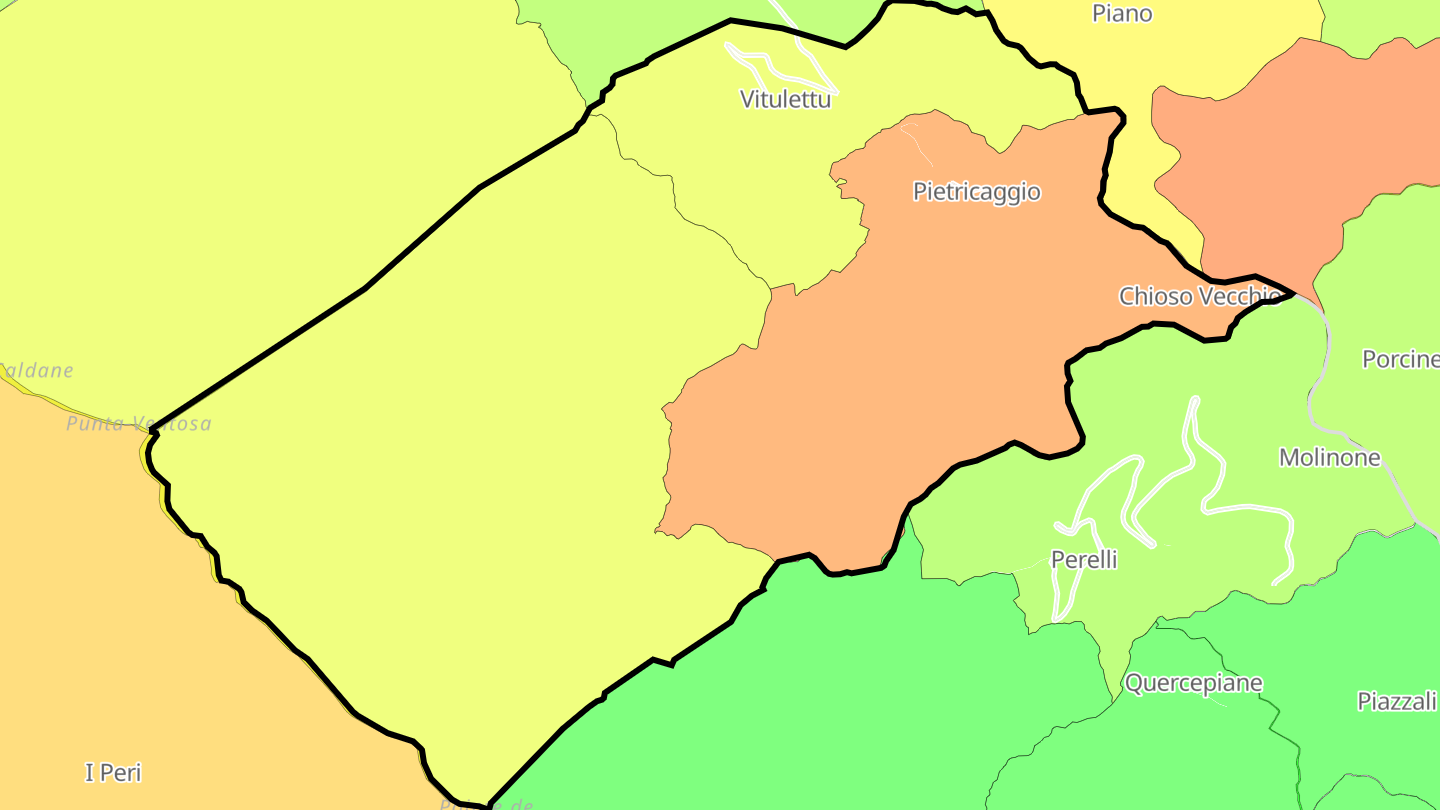 Carte des prix de l'immobilier Pietricaggio