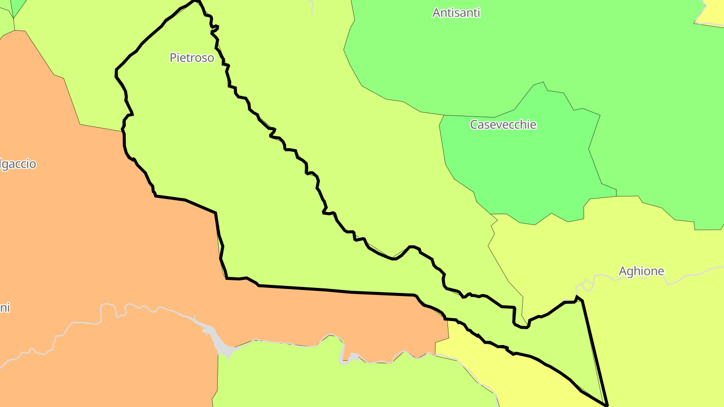 Carte des prix de l'immobilier Pietroso