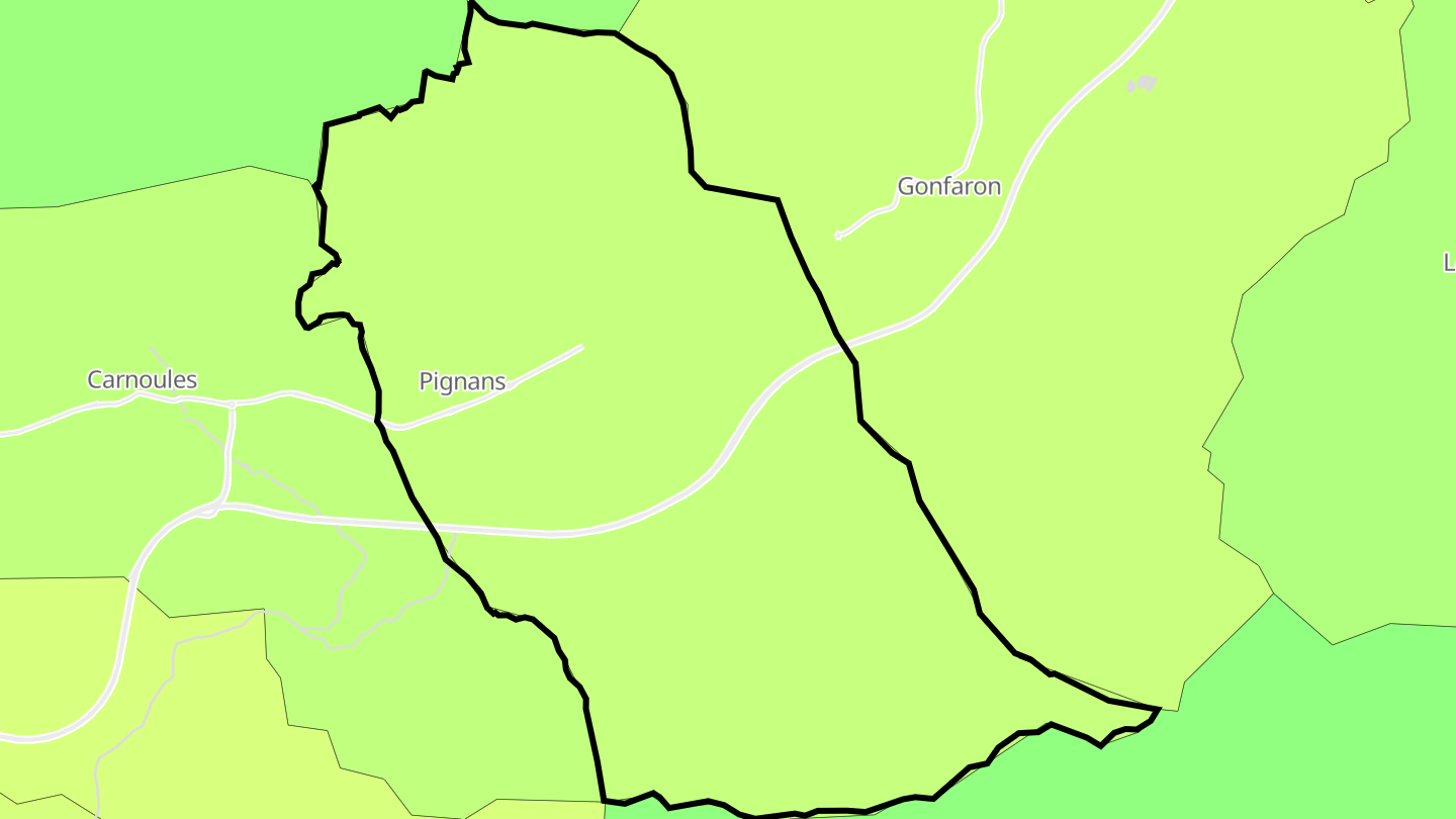 Carte des prix de l'immobilier Pignans