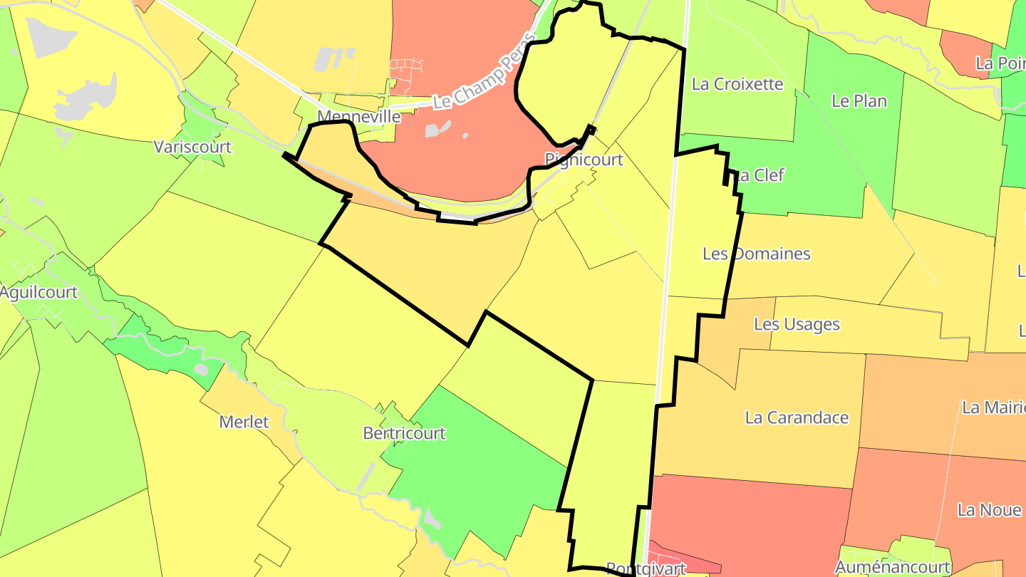 Carte des prix de l'immobilier Pignicourt