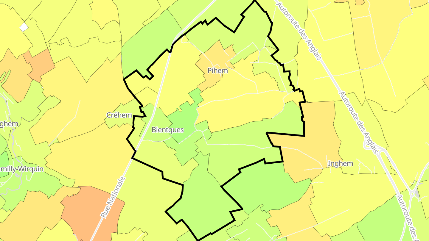 Carte des prix de l'immobilier Pihem
