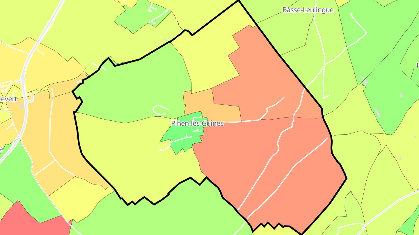 Carte des prix de l'immobilier Pihen-lès-Guînes