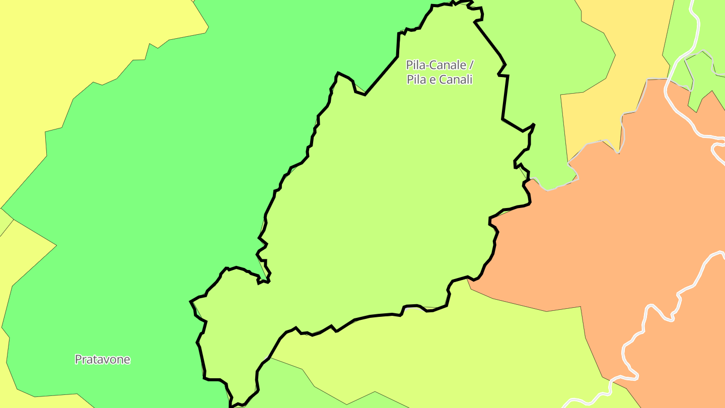 Carte des prix de l'immobilier Pila-Canale