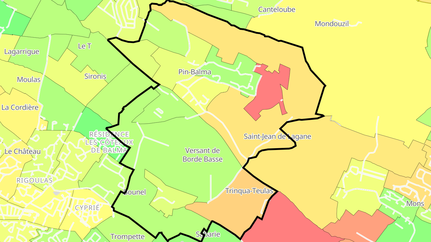 Carte des prix de l'immobilier Pin-Balma