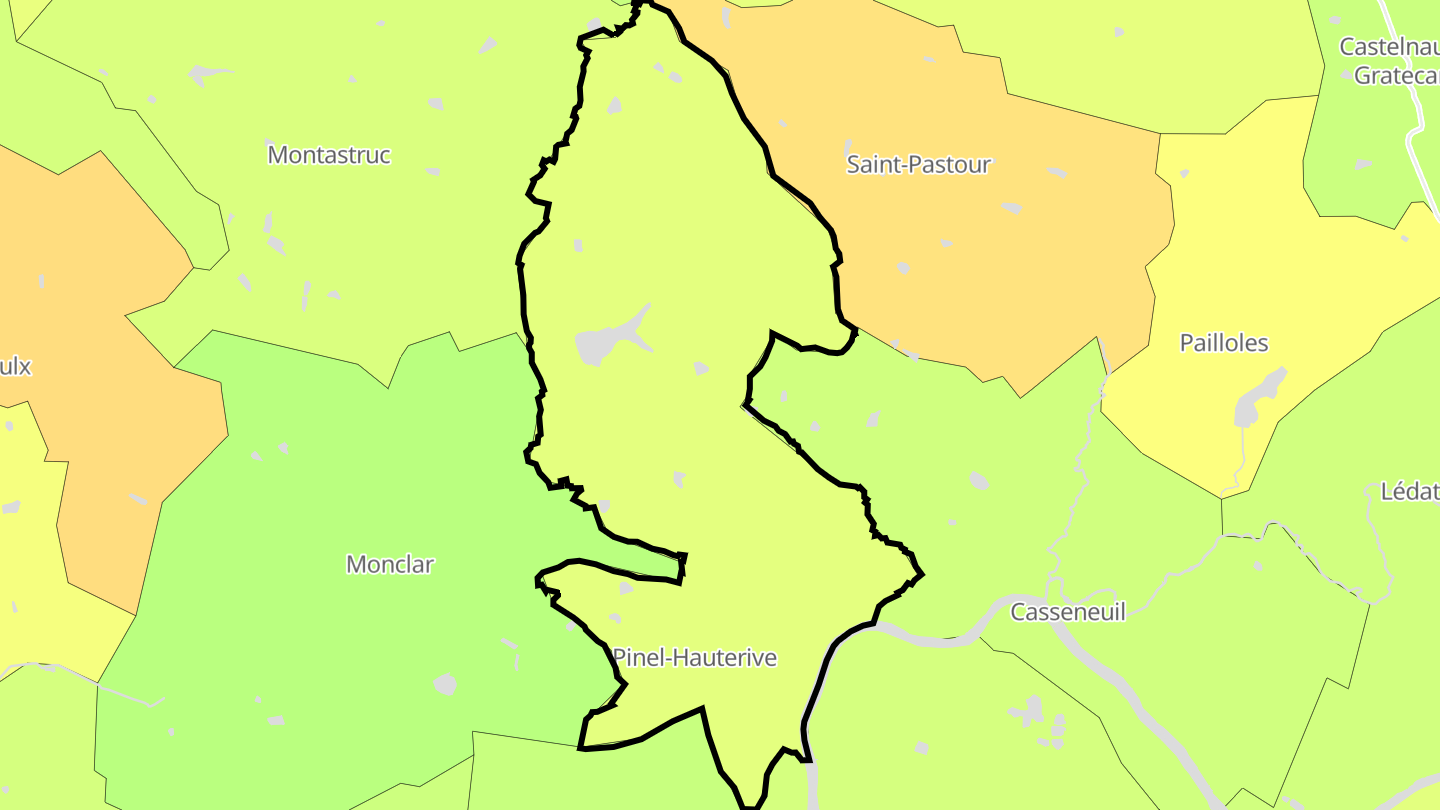 Carte des prix de l'immobilier Pinel-Hauterive