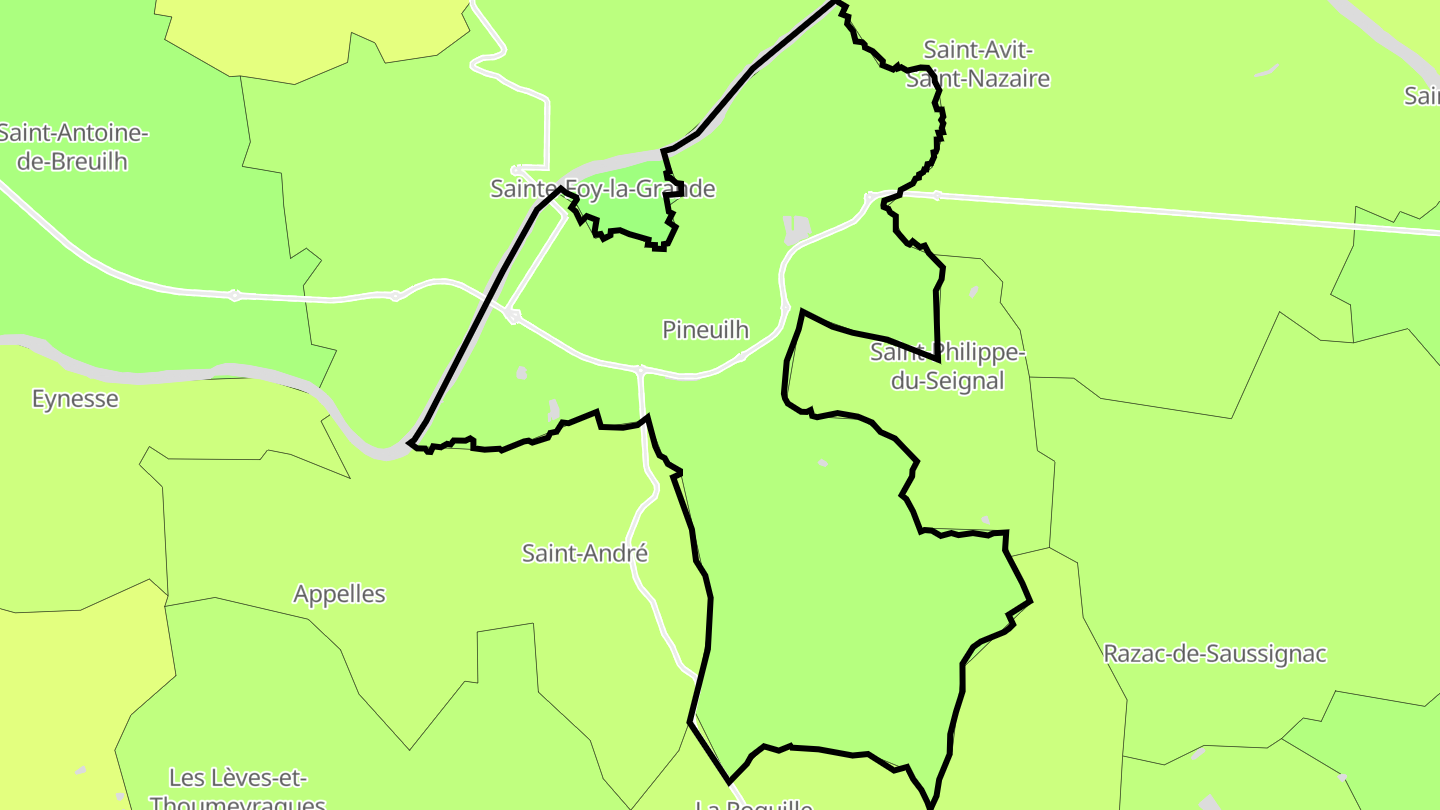 Carte des prix de l'immobilier Pineuilh