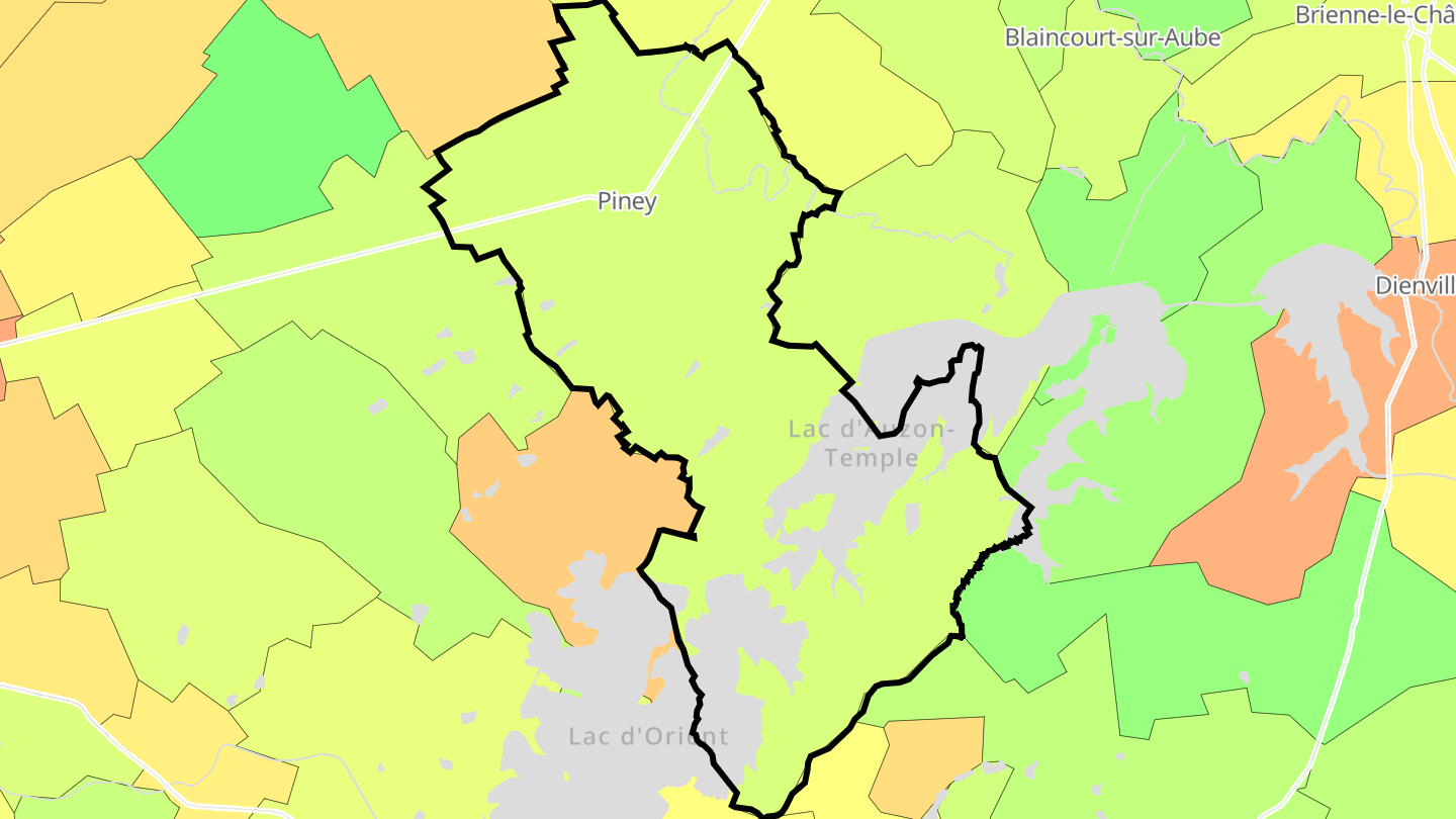 Carte des prix de l'immobilier Piney