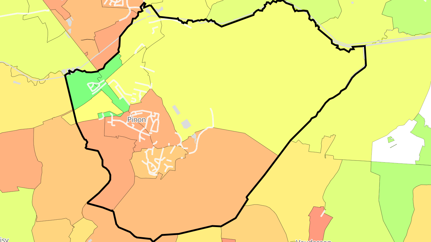 Carte des prix de l'immobilier Pinon