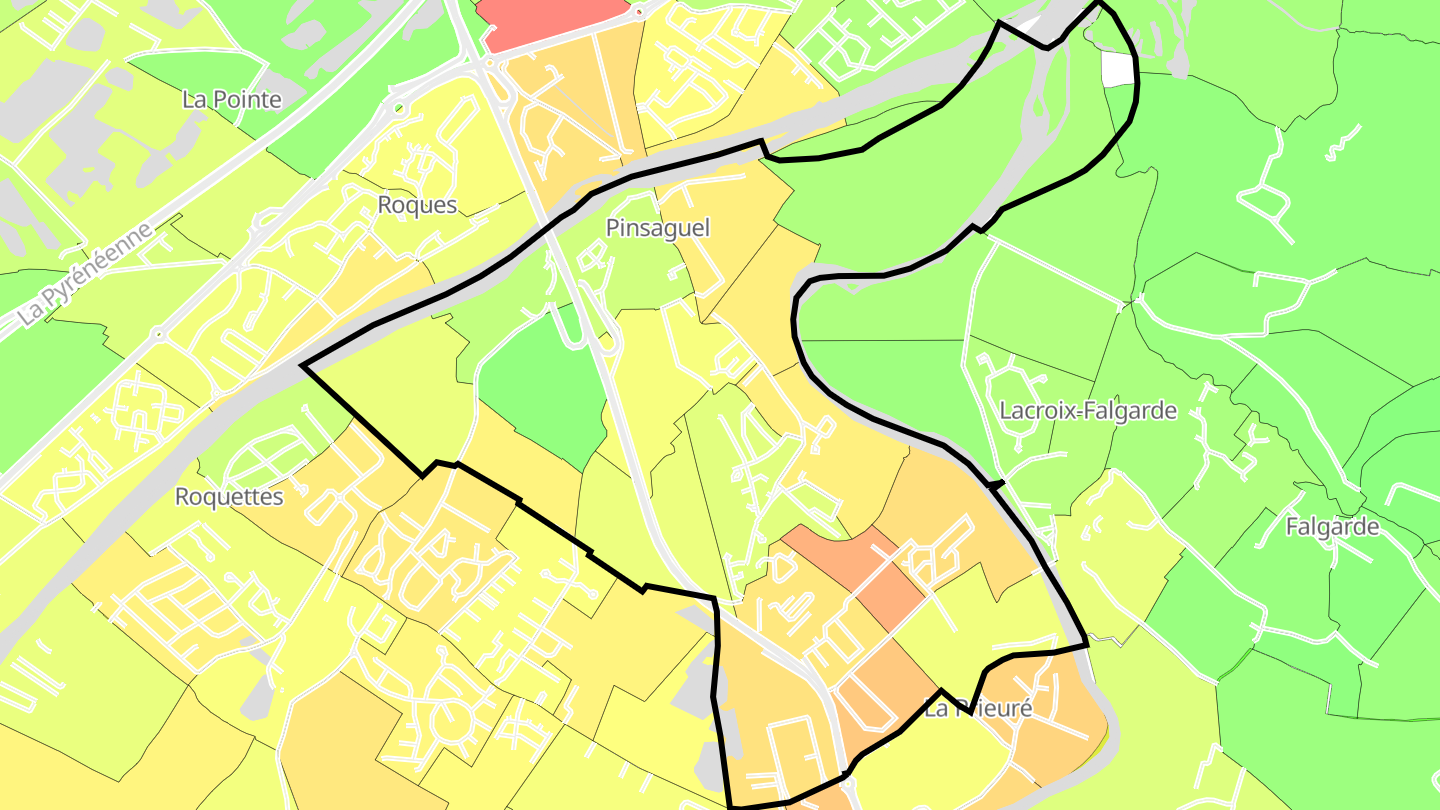 Carte des prix de l'immobilier Pinsaguel