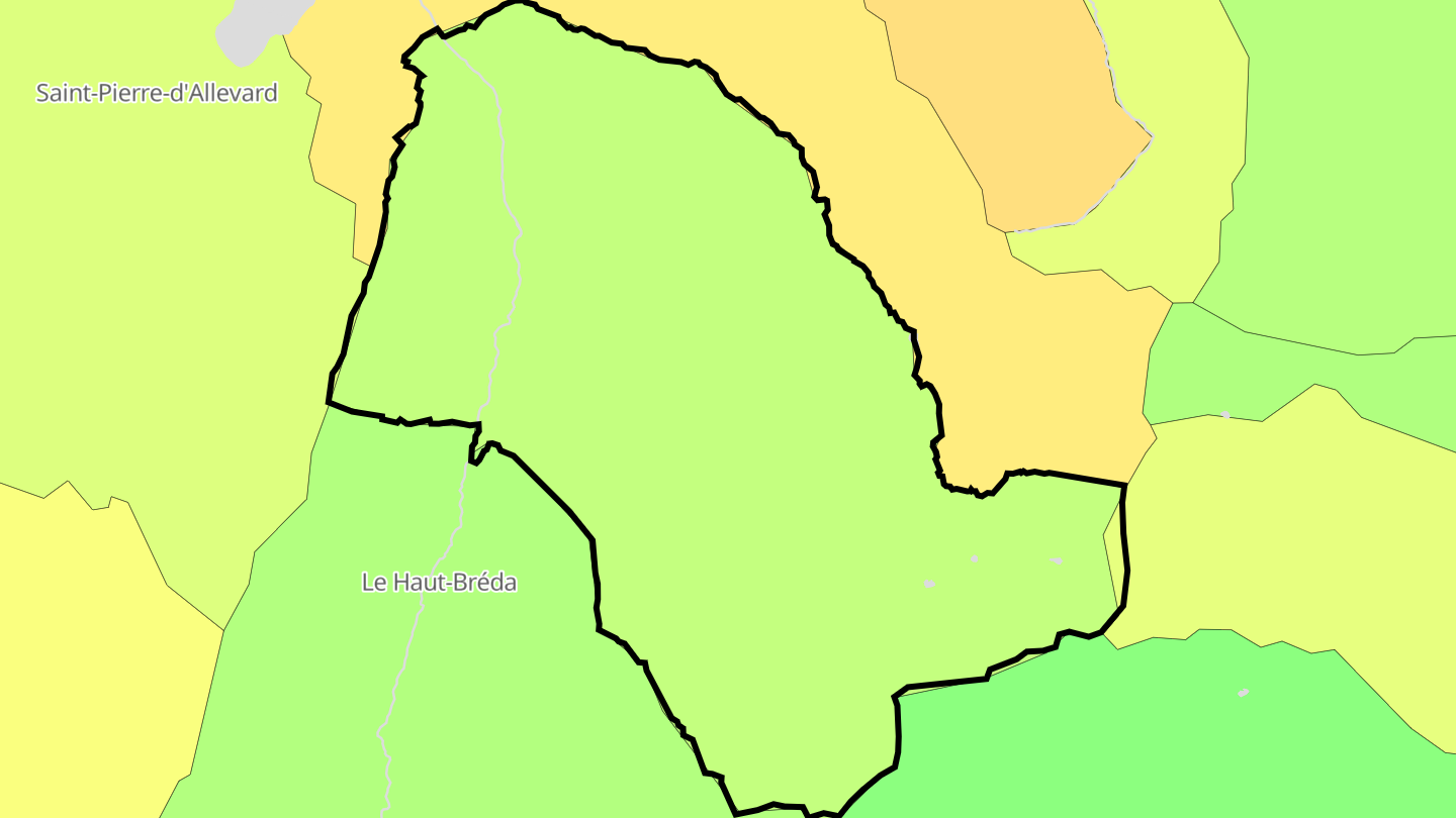 Carte des prix de l'immobilier Pinsot