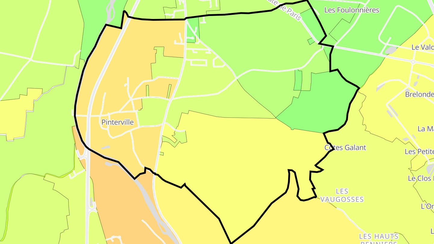 Carte des prix de l'immobilier Pinterville