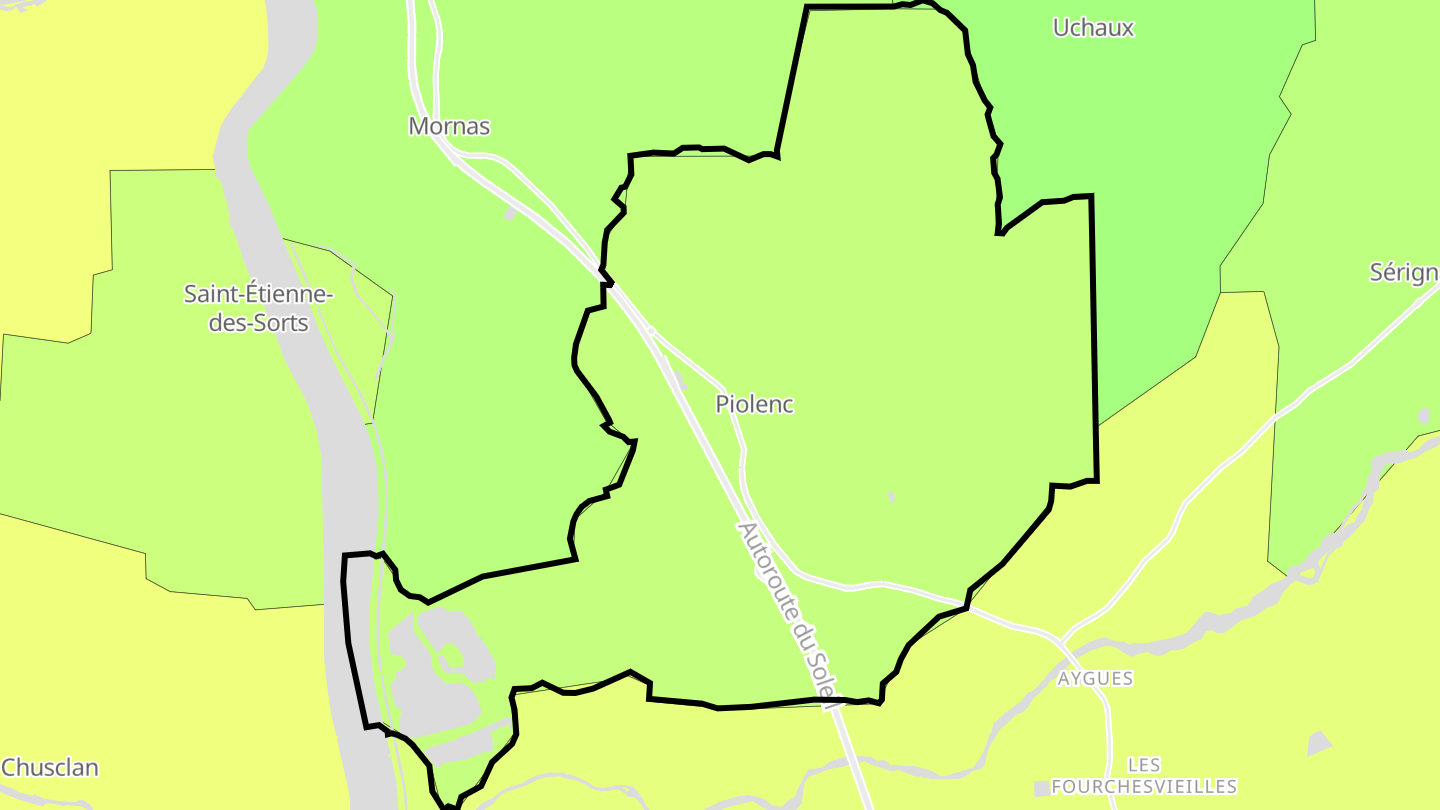 Carte des prix de l'immobilier Piolenc