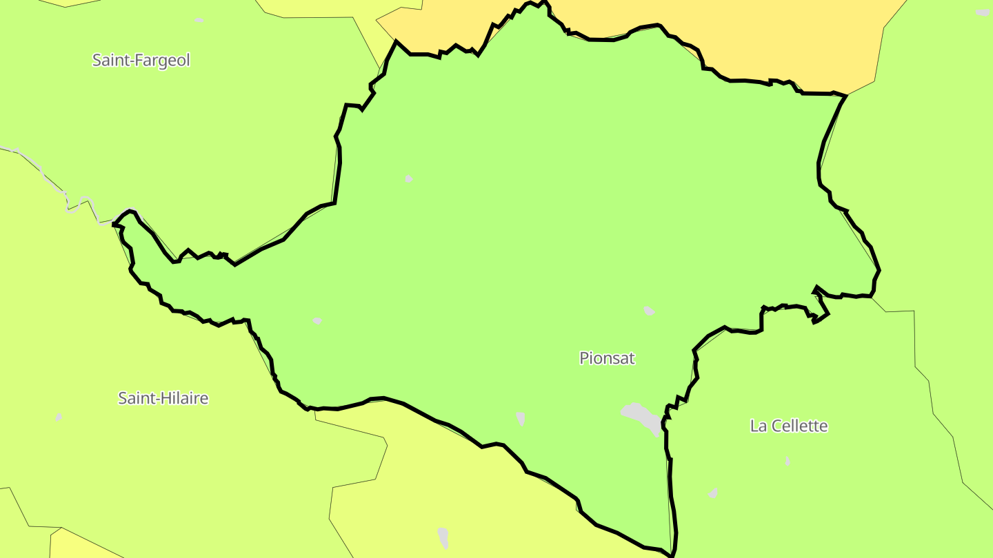 Carte des prix de l'immobilier Pionsat