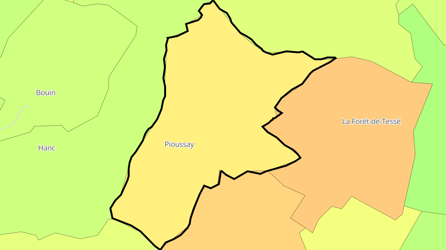 Carte des prix de l'immobilier Pioussay
