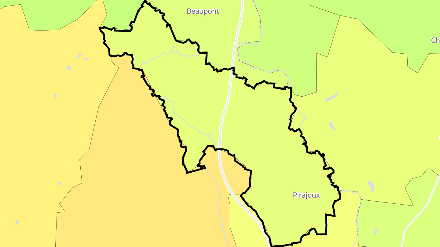 Carte des prix de l'immobilier Pirajoux