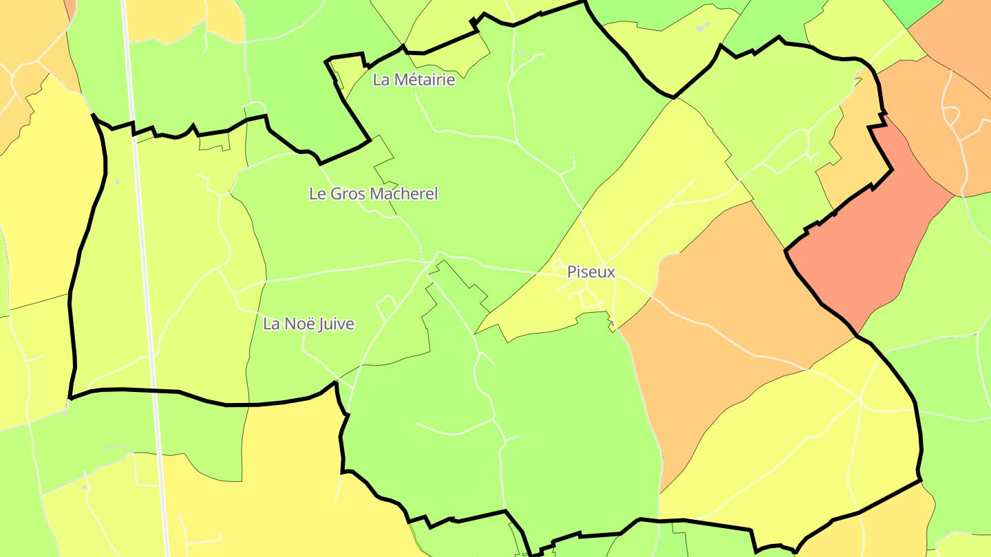 Carte des prix de l'immobilier Piseux