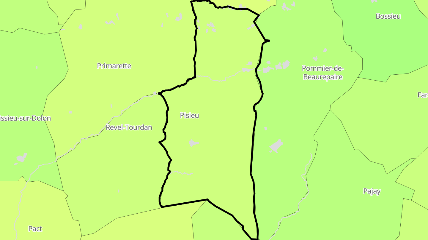 Carte des prix de l'immobilier Pisieu