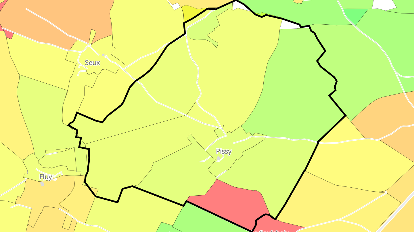 Carte des prix de l'immobilier Pissy