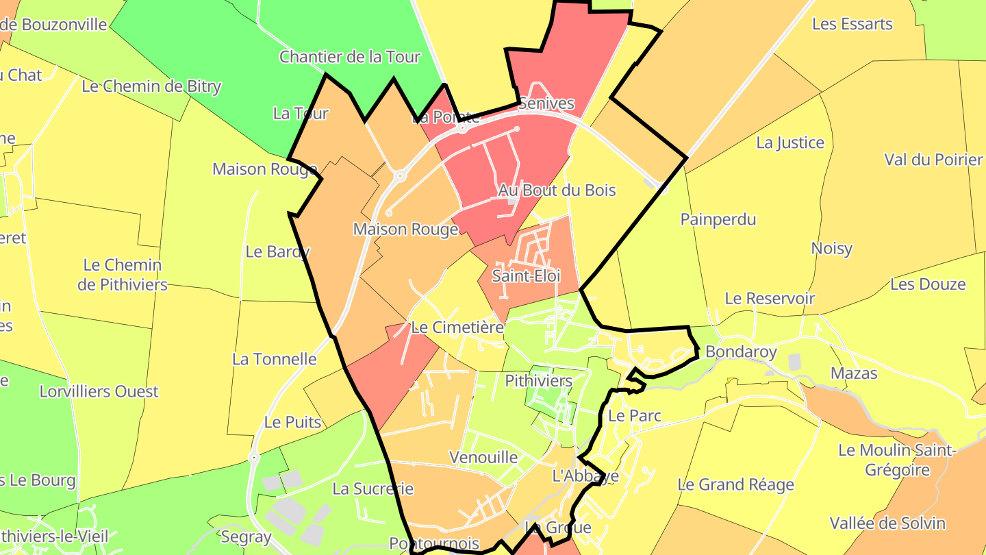Carte des prix de l'immobilier Pithiviers