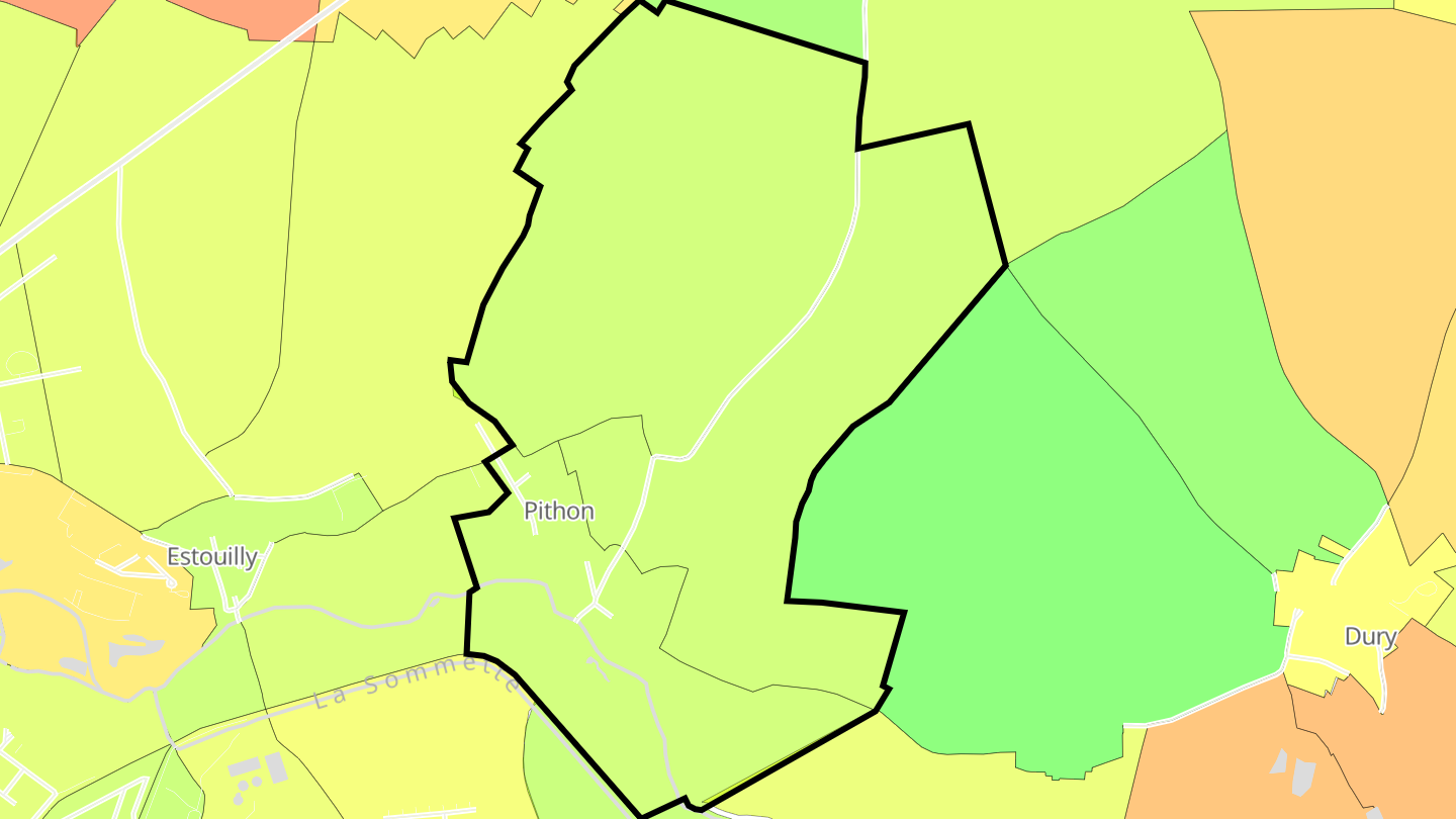 Carte des prix de l'immobilier Pithon