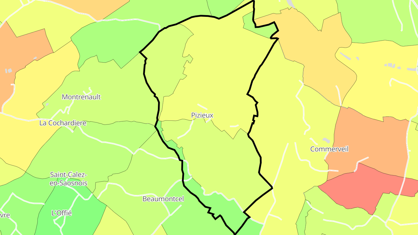 Carte des prix de l'immobilier Pizieux