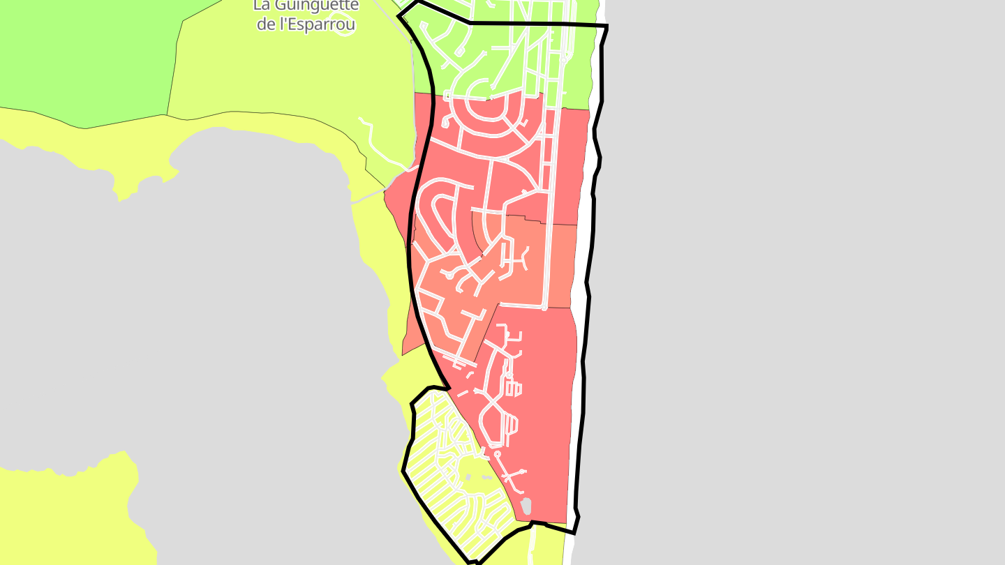 Carte des prix de l'immobilier Plage Sud