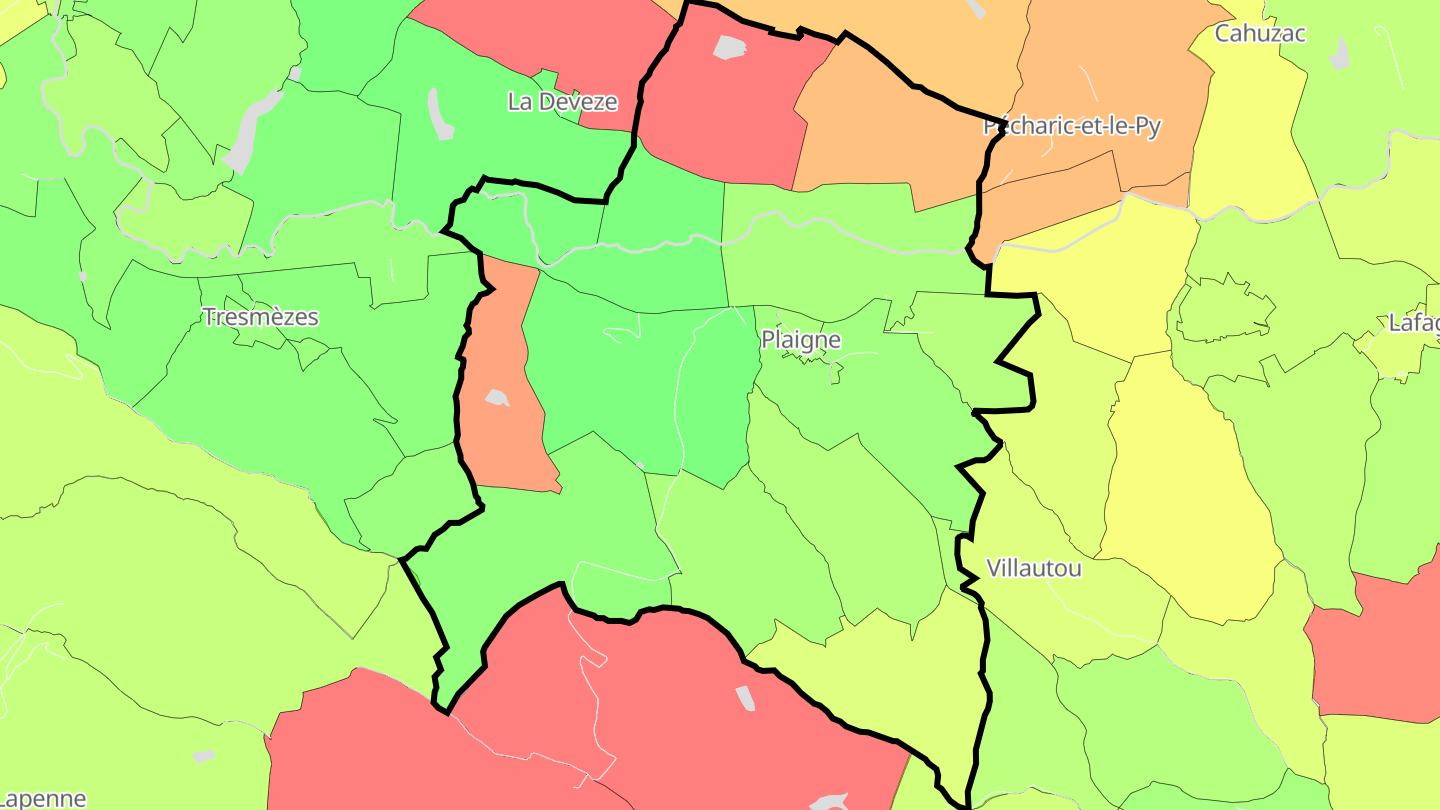 Carte des prix de l'immobilier Plaigne