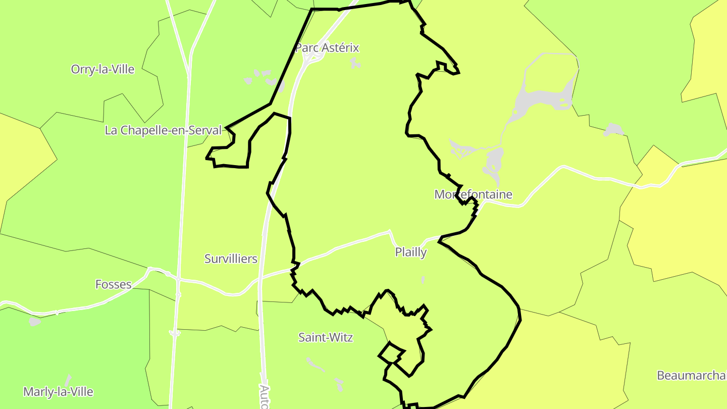 Carte des prix de l'immobilier Plailly
