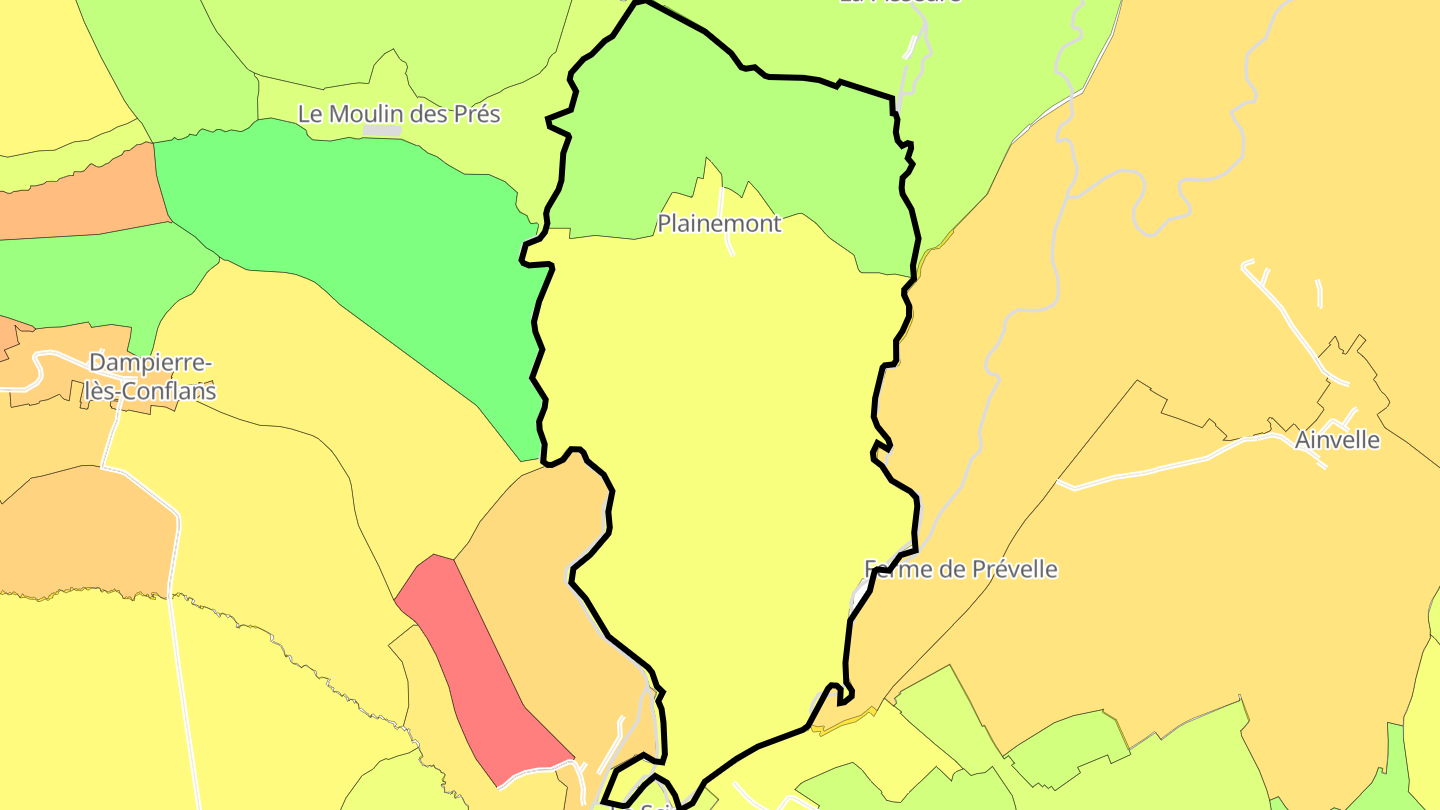 Carte des prix de l'immobilier Plainemont