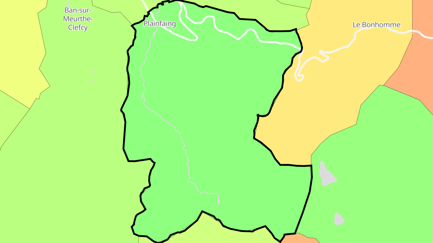 Carte des prix de l'immobilier Plainfaing