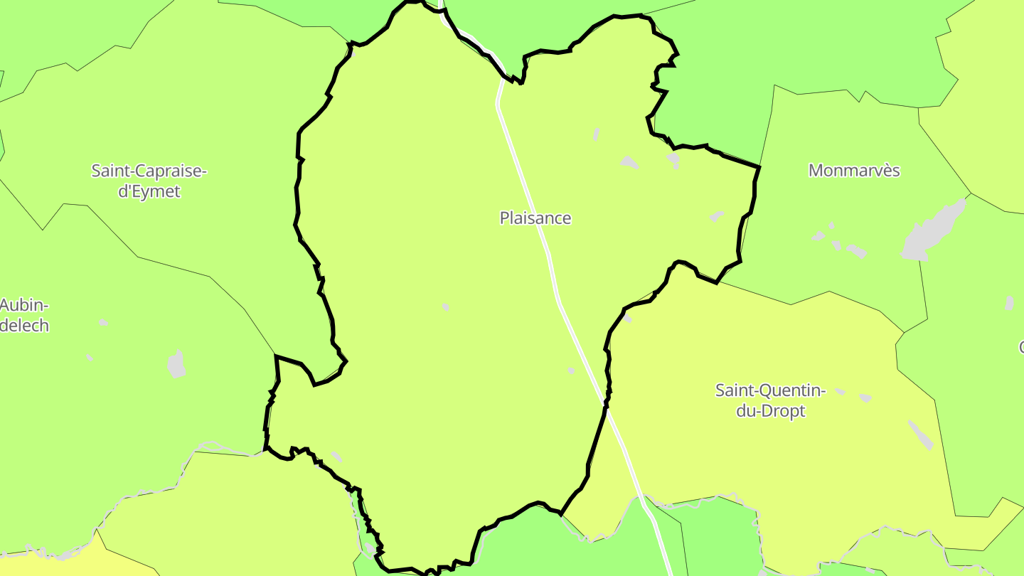 Carte des prix de l'immobilier Plaisance