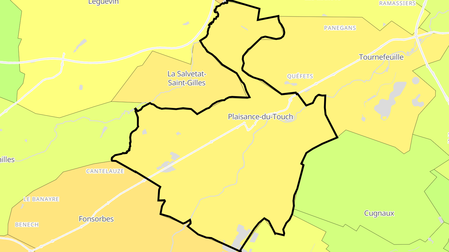 Carte des prix de l'immobilier Plaisance-du-Touch