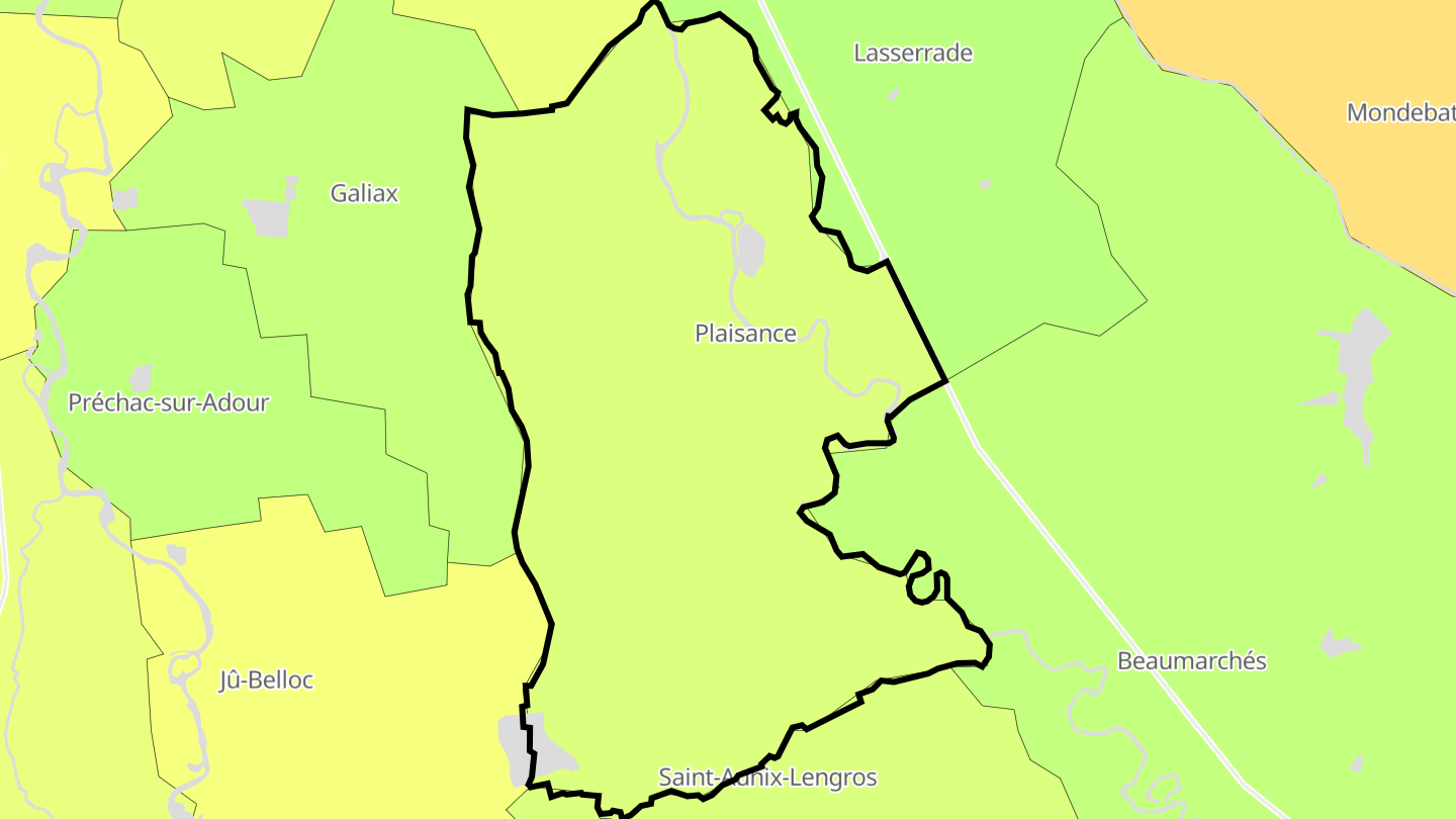 Carte des prix de l'immobilier Plaisance