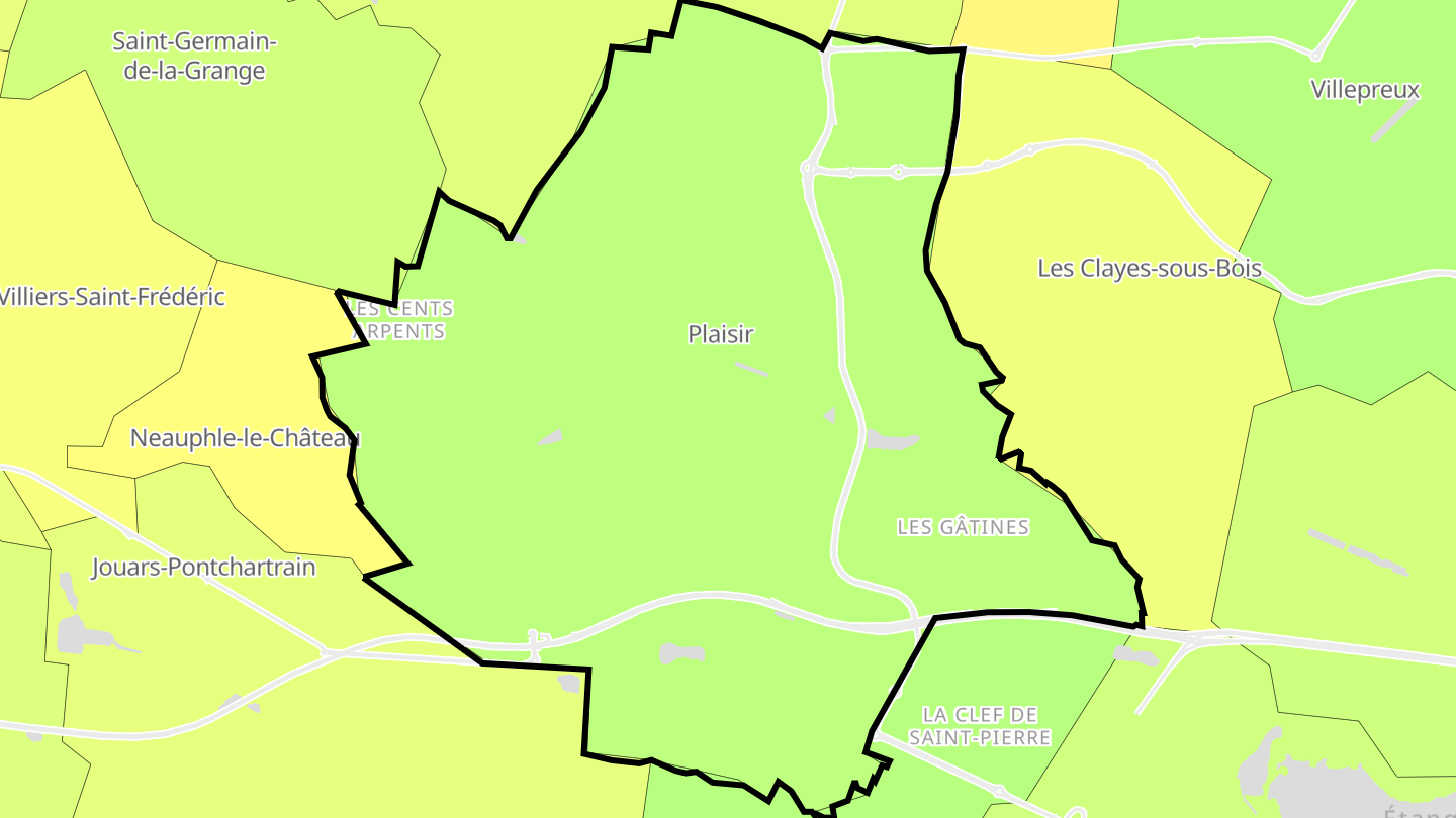 Carte des prix de l'immobilier Plaisir