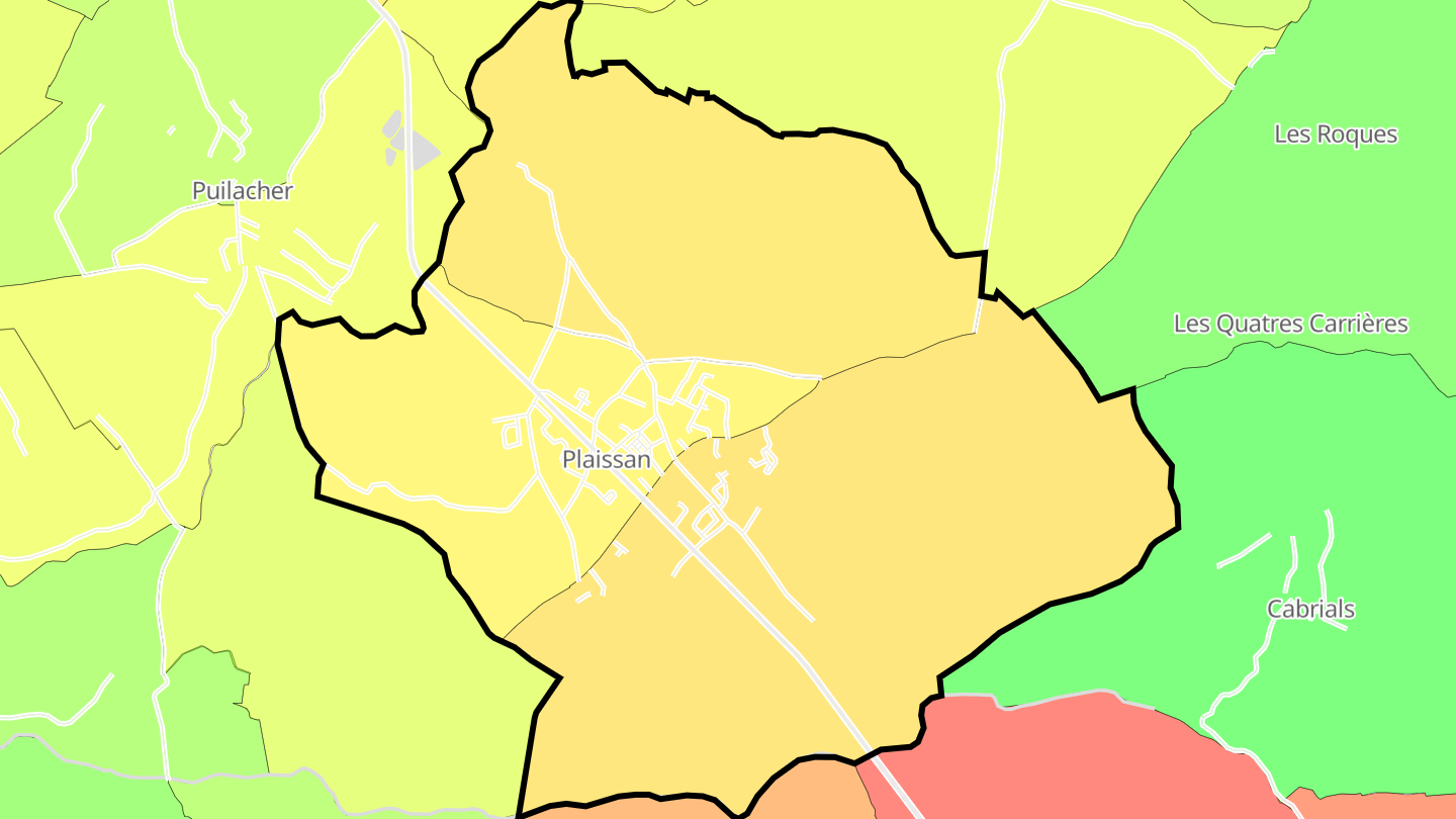 Carte des prix de l'immobilier Plaissan