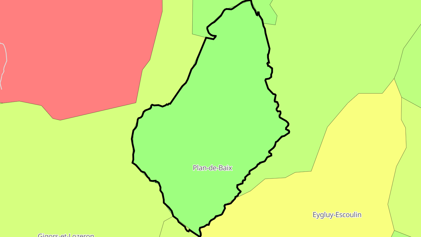 Carte des prix de l'immobilier Plan-de-Baix