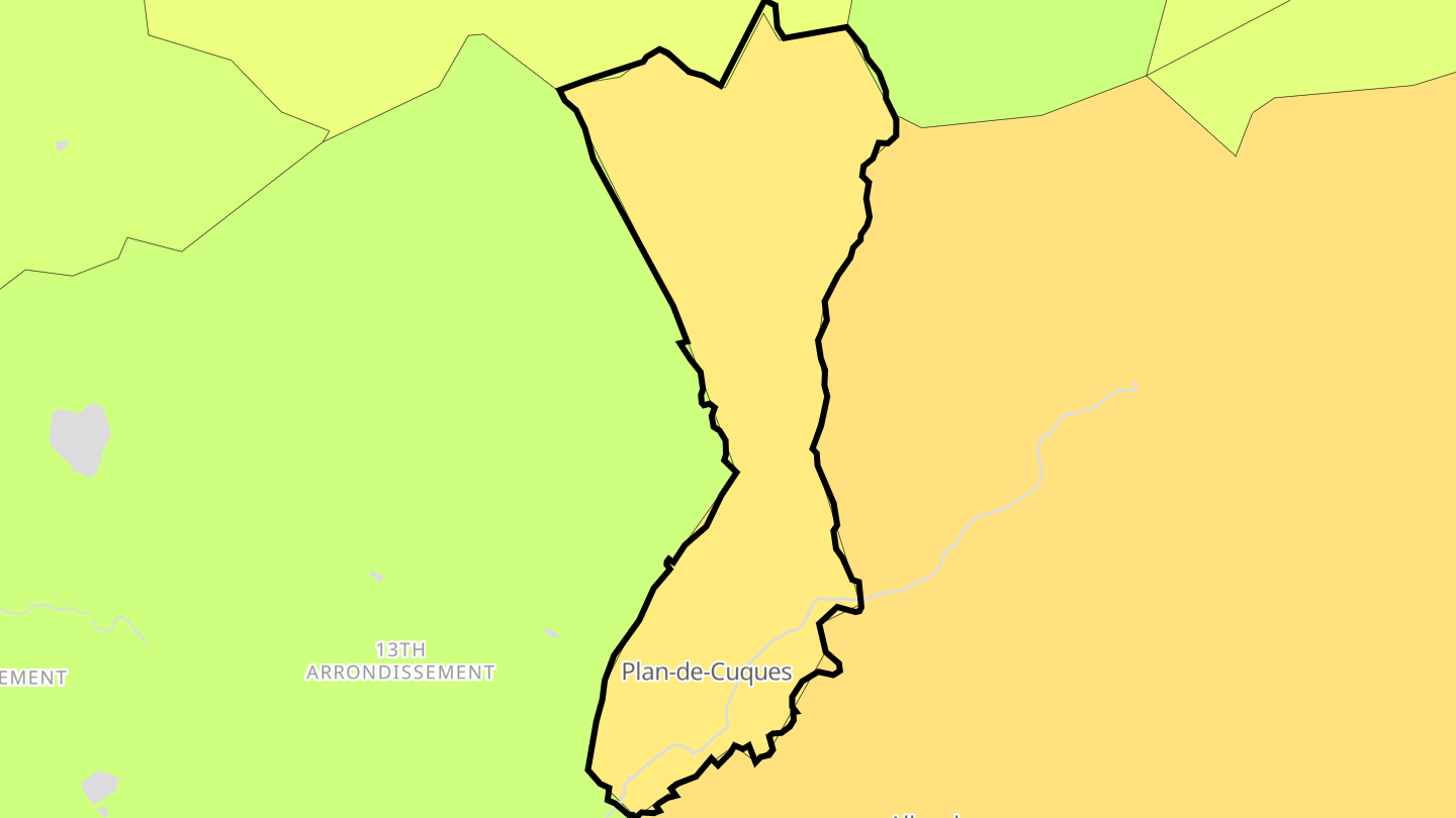 Carte des prix de l'immobilier Plan-de-Cuques