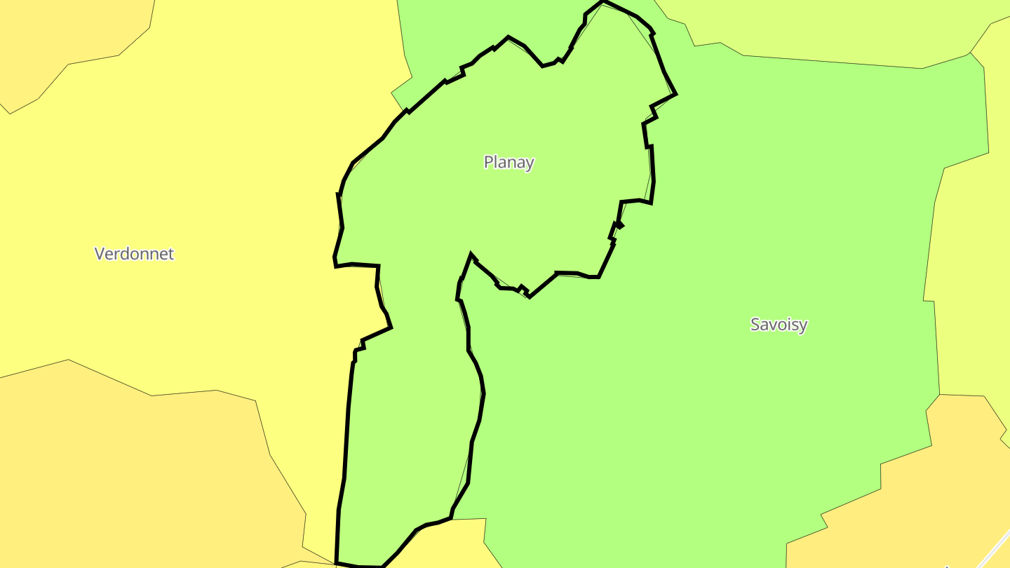 Carte des prix de l'immobilier Planay