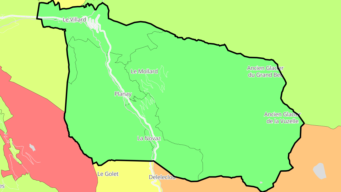 Carte des prix de l'immobilier Planay