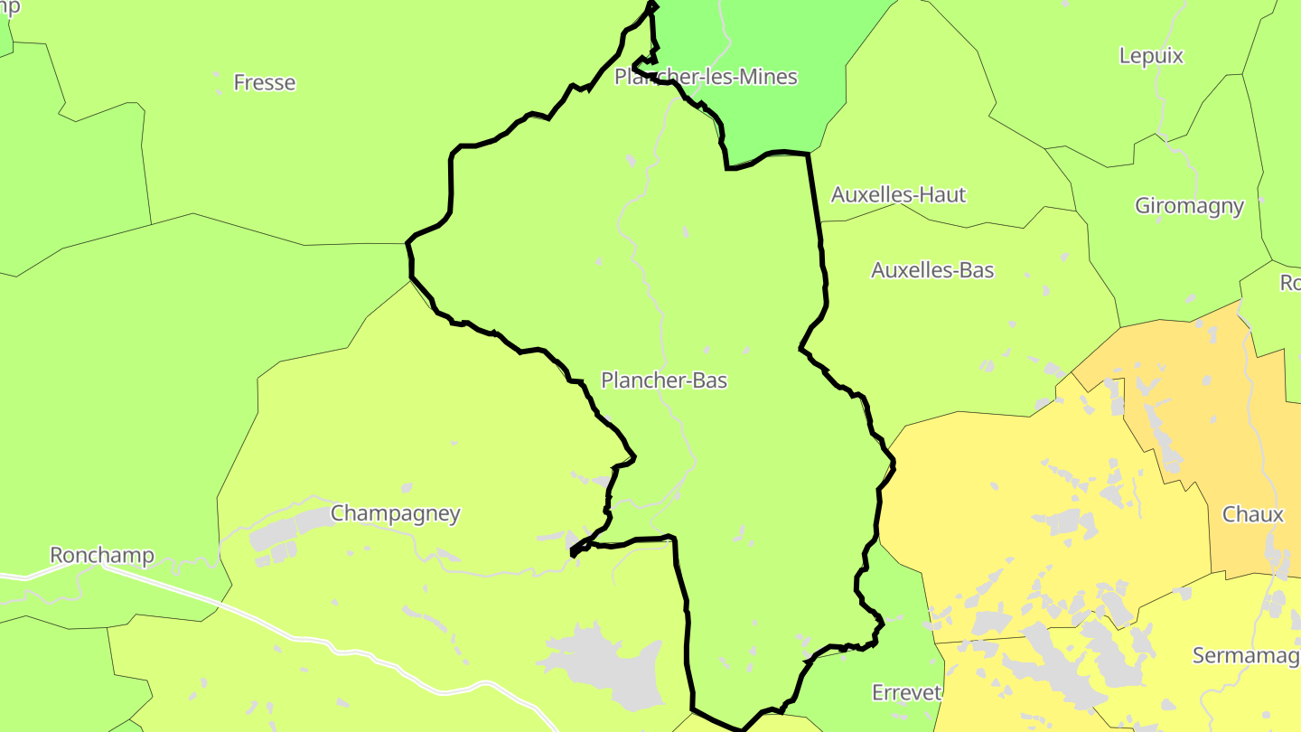 Carte des prix de l'immobilier Plancher-Bas