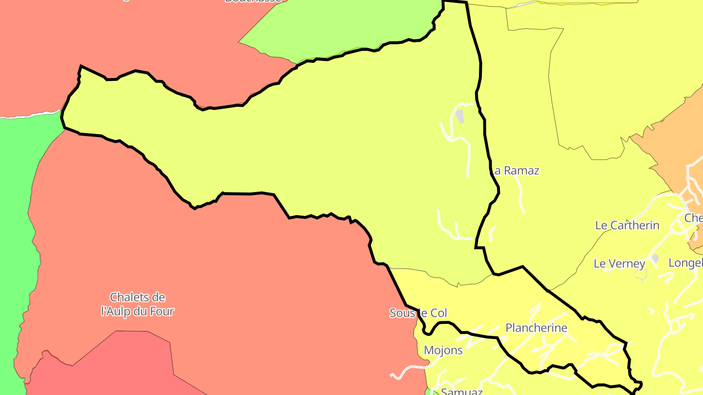 Carte des prix de l'immobilier Plancherine