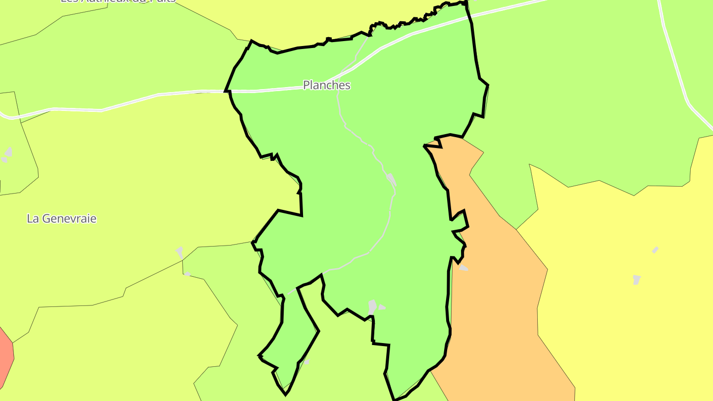 Carte des prix de l'immobilier Planches