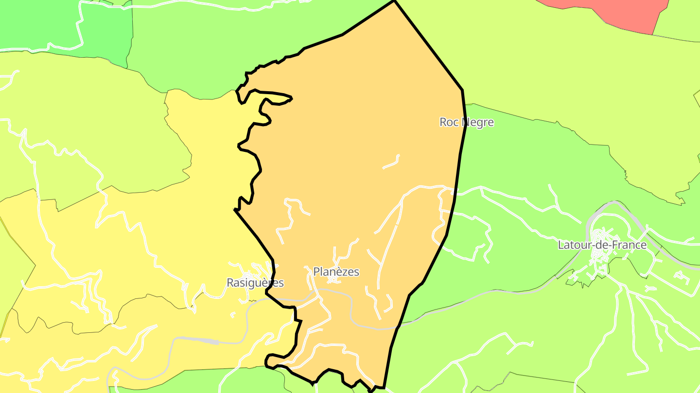 Carte des prix de l'immobilier Planèzes